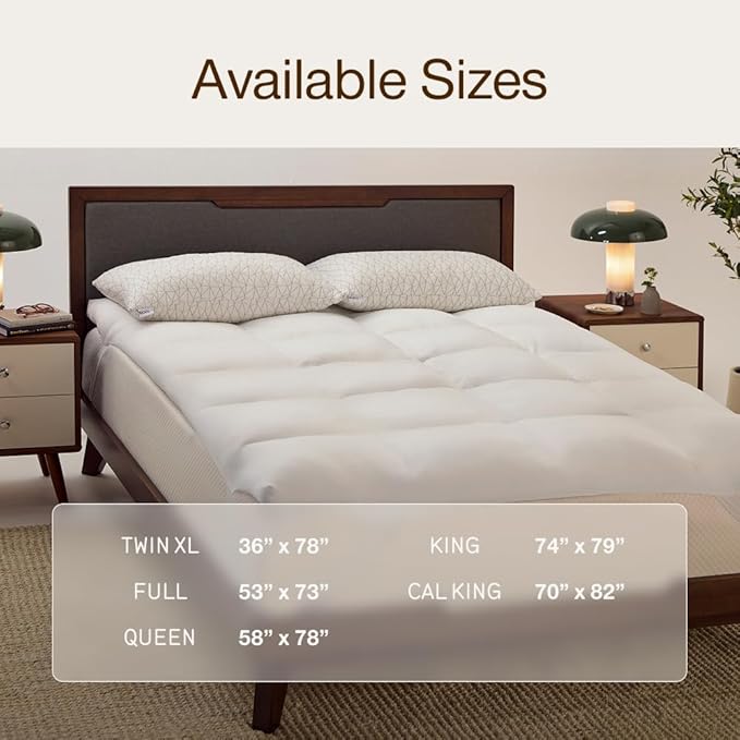 Coop Home Goods Essence Down Alternative Mattress Topper Twin, Plush 2-Inch Gusset and Baffle Box Design for Even Support and Comfort, Premium Bed Topper for Pressure Relief, Oeko-TEX Certified