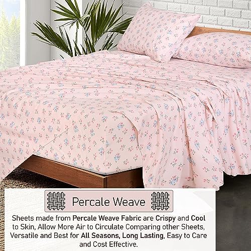 RUVANTI 100% Cotton California King Sheets, Percale Sheet Set, Spring On - Image 3