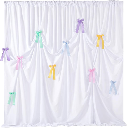 White Backdrop Curtain: 5.8×8ft Backdrop DIY Creative Photography Props Background - Shower Party Event Decorations
