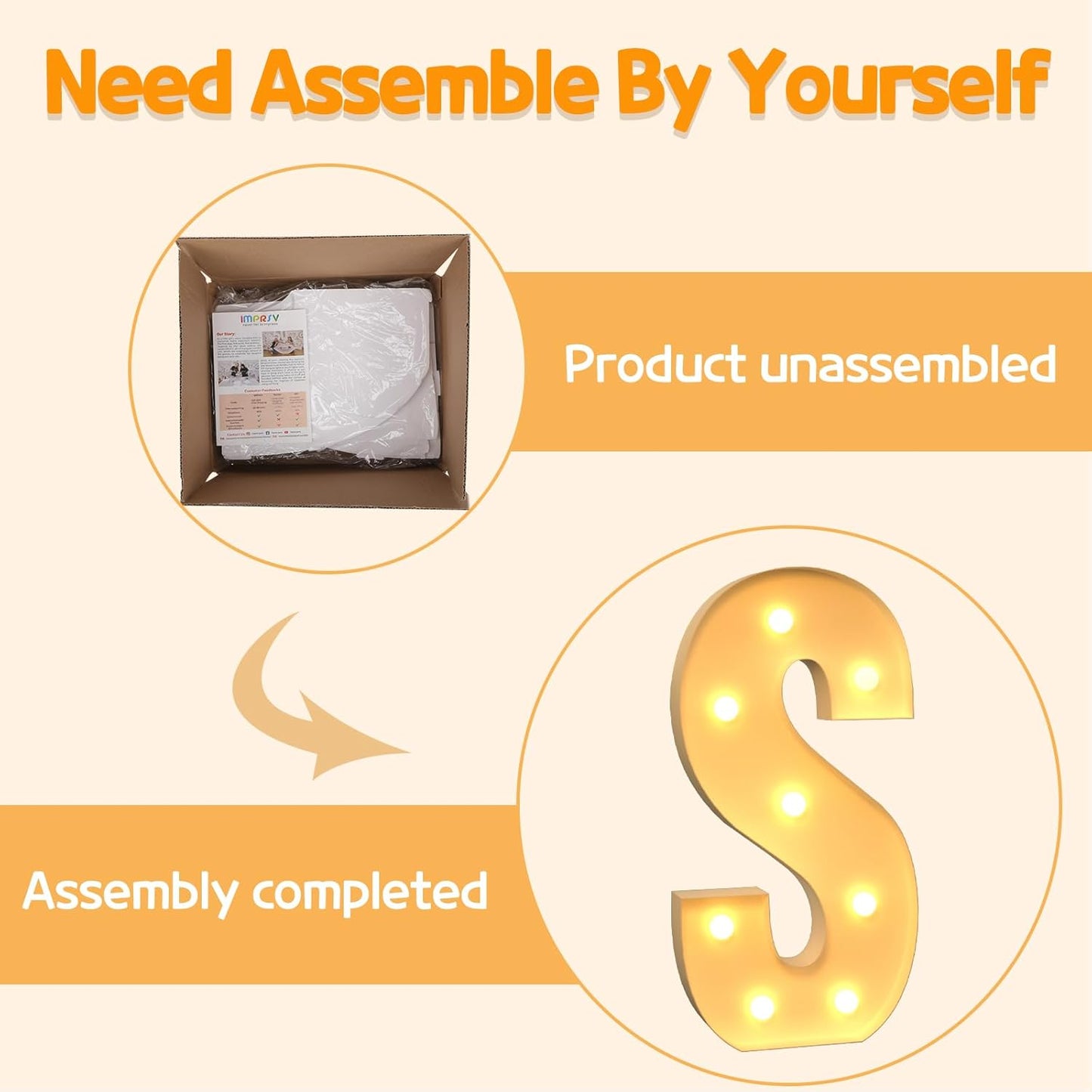 Marquee Letters 3 Feet Tall Large Light Up Letters S Wedding Mr and Mrs Sign Marry Me Engagement Party Decor Yellow Light Birthday Decorations Balloon Arch Kit Foam Sign S