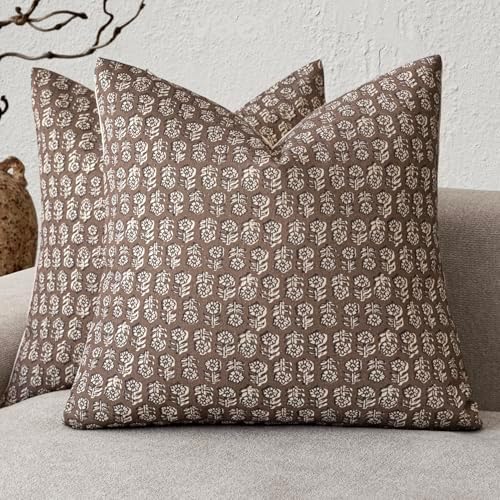 Foindtower Decorative Floral Print Throw Pillow Covers 18×18 Inch by Foindtower