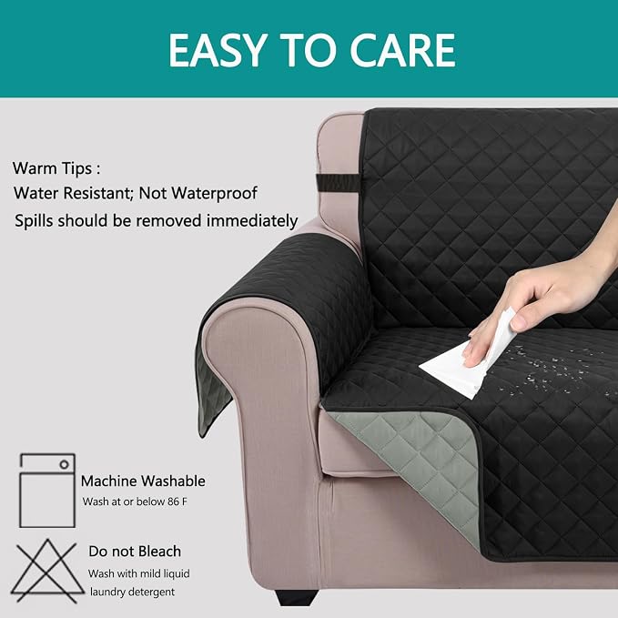 U-NICE HOME Loveseat Sofa Cover Reversible Couch Cover - Image 5