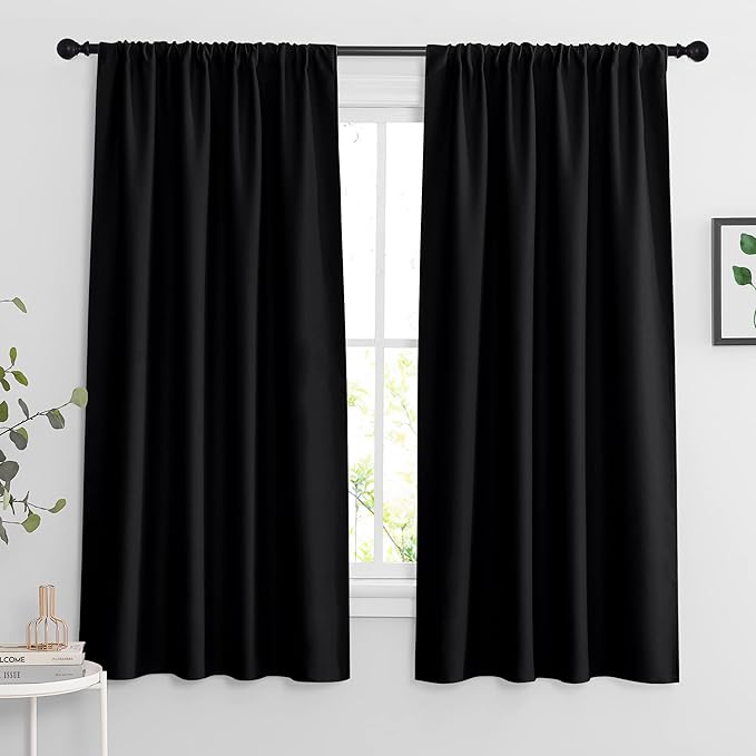 RYB HOME Blackout Curtains for Bedroom Living Room 63 inches Long, Thermal by RYBHOME