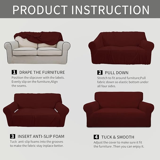 Easy-Going Stretch Oversized Chair Sofa Slipcover 1-Piece Couch Sofa Cover - Image 6