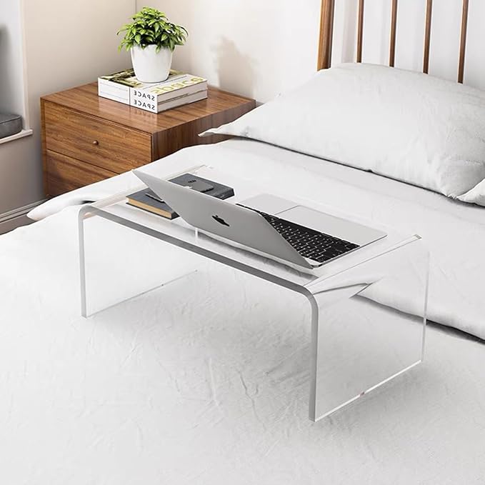 Acrylic 24" Small Table-Multipurpose Modern Furniture for Use as Lap desks, Acrylic Side Table or End Table in Living Rooms, Bedrooms and Offices