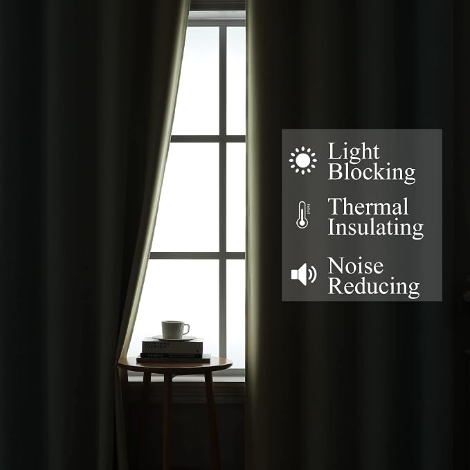 Estelar Textiler Aqua and Beige Blackout Curtains 54 Inch Length, Light - Image 3