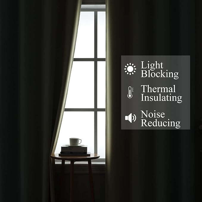 Estelar Textiler Beige and Aqua Ombre Short Blackout Cafe Curtains 36 Inch - Image 3