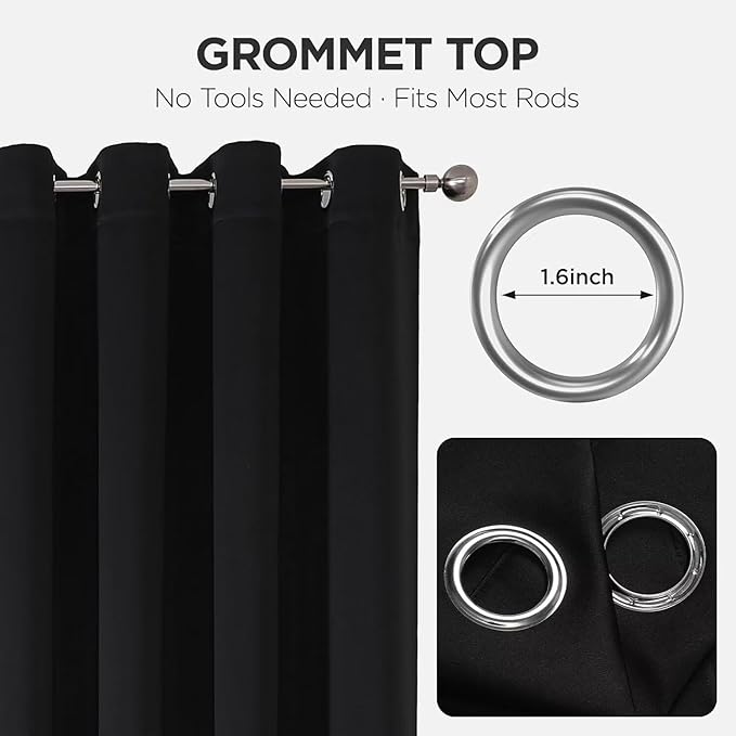 Joydeco Blackout Curtains 108 Inches Long 2 Panels Set, Thermal Insulated Long - Image 3