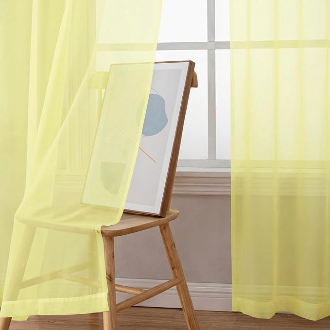 Chyhomenyc Sheer Curtains 96 inches Long 2 Panels - Image 9