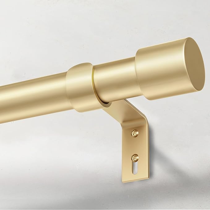 IFELS Heavy Duty Curtain Rods for Windows 28 to 48 Inch, 1 Inch Gold Curtain by IFELS