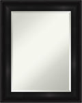 Amanti Art Black Bathroom Mirror for Over Sink, 30x24 Grand Black Rectangle Vanity Mirror, Medium Casual Frame, Hangs Horizonally and Vertically, Bathroom Wall Decor, Beveled Edge