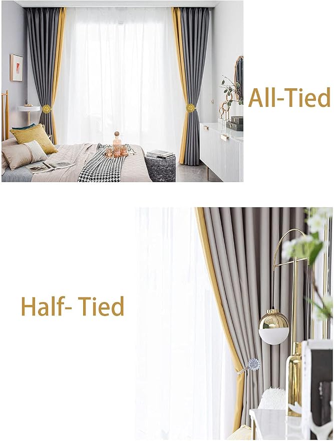 Magnetic Tiebacks for Curtains, 2 Pack Sparkling Crystal Flower Curtain - Image 3