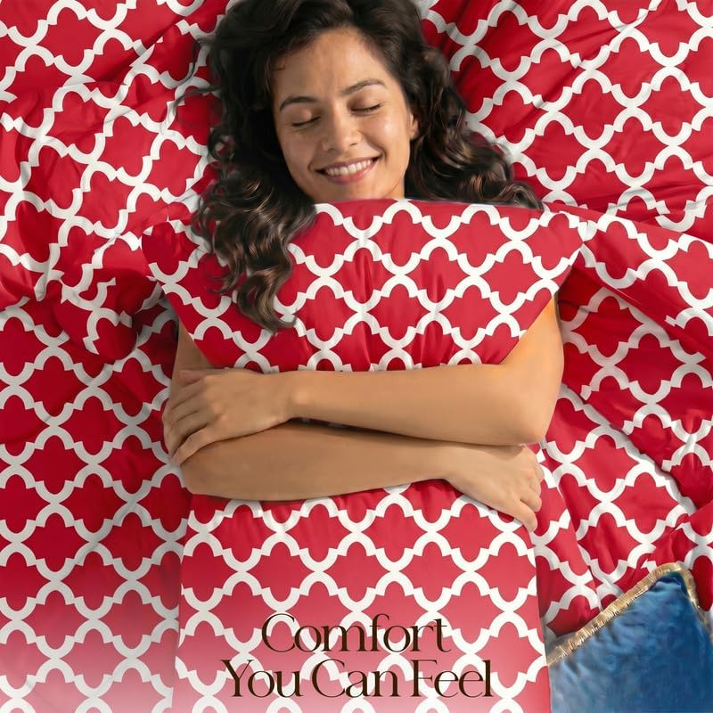 Utopia Bedding 3 Pc Queen Comforter Set, Printed Comforter - Image 3
