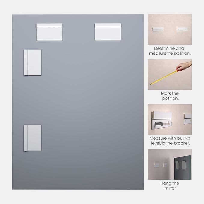 Hasipu 24” x 32” (1pcs) Bathroom Mirror, Mirrors for Sink, Frameless Mirror, Rectangle Mirror for Bathroom, Modern, Horizontal or Vertical