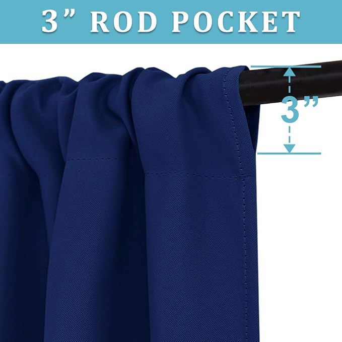 RYB HOME Blackout Curtains for Bedroom Living Room 63 inches Long, Thermal - Image 2