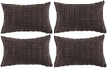 Fancy Homi 4 Packs Boho Dark Brown Decorative Throw Pillow Covers 12x20 Inch by Fancy+Homi