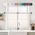 Ivory Sheer Curtains Tier 30 Inches Length 2 Panels Set, Light Filtering by Home