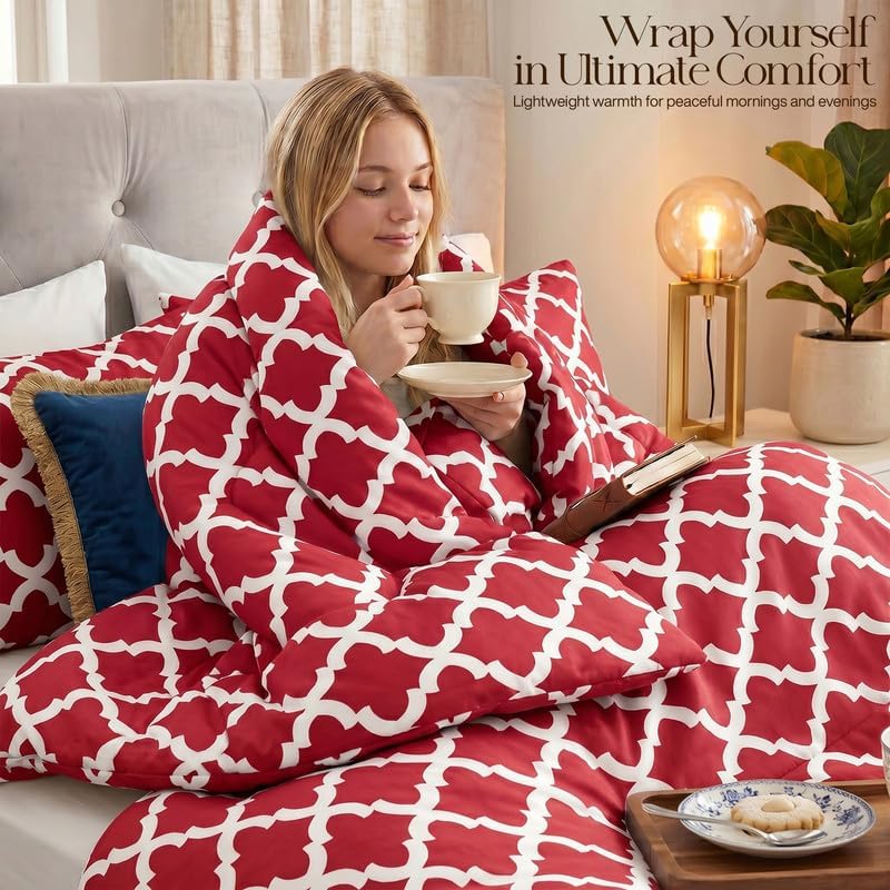 Utopia Bedding 3 Pc Queen Comforter Set, Printed Comforter - Image 5