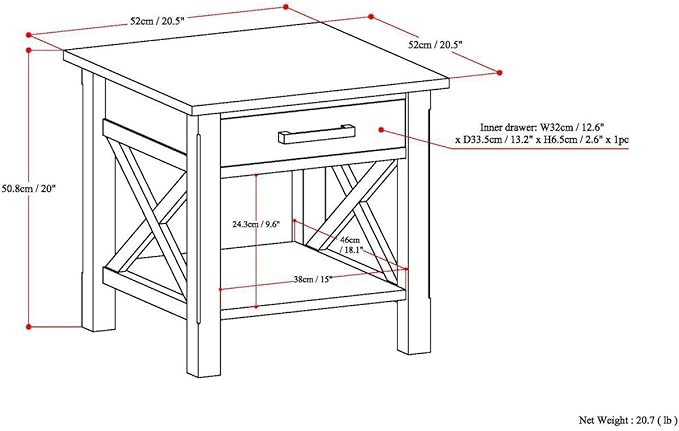 SIMPLIHOME Kitchener SOLID WOOD 21 inch Wide Square Contemporary End Table in Black for the Living Room and Bedroom