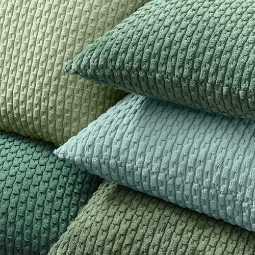 Kevin Textile Soft Corduroy 12"x20" Lumbar Pillow Cover 1 Pack, Moss Green - Image 4