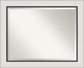 Amanti Art Silver Bathroom Mirror for Over Sink, 28x34 Ellie Silver Black Rectangle Vanity Mirror, Large Modern Contemporary Frame, Hangs Horizonally and Vertically, Bathroom Wall Decor, Beveled Edge
