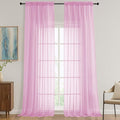 OVZME Sheer Light Pink Curtains 108 Inches Long 2 Panels Set, 59 Inch Extra by OVZME