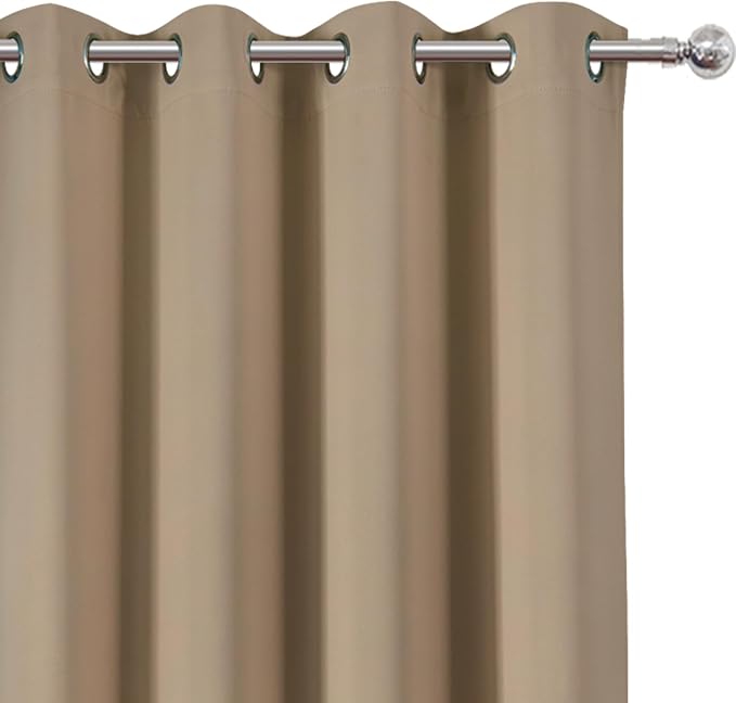 LEMOMO Blackout Curtains 52 x 90 inches Long Natural Curtains Set of 2 Panels - Image 5
