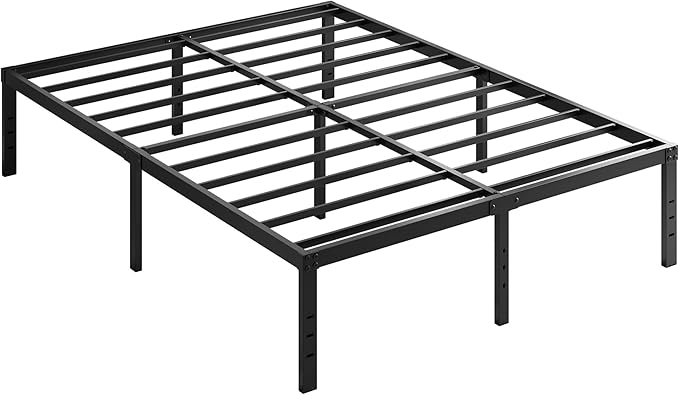 EMODA 14 Inch Full Size Bed Frame with Skirt Cover, Heavy Duty Metal Platform No Box Spring Needed, Easy Assembly Noise Free