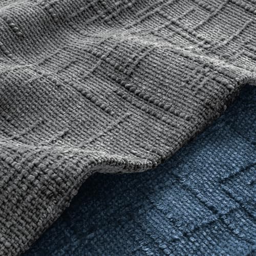 MIULEE Slubby Textured Decorative Throw Pillow Covers Dark Grey 18x18 - Image 2