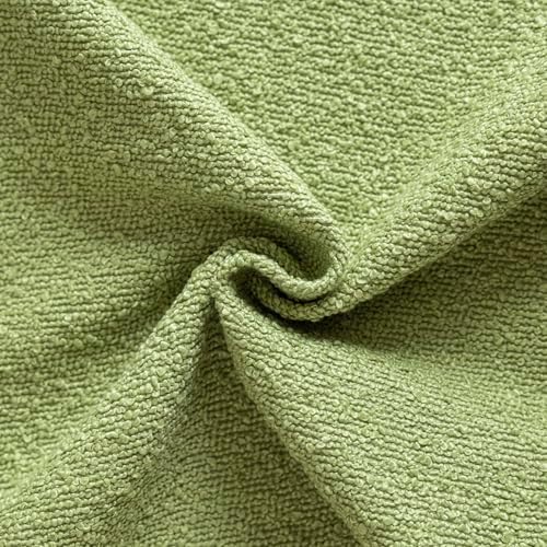 Foindtower Decorative Textured Boucle Throw Pillow Covers 26x26 Lime Green - Image 3