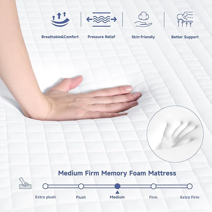 SDHYL Full Mattress, 12 Inch Gel Infused Memory Foam Mattress for Good Sleep, Bed in a Box Mid Firm CertiPUR-US Certified & Fiberglass Free, Washable Cover, 75"*54"