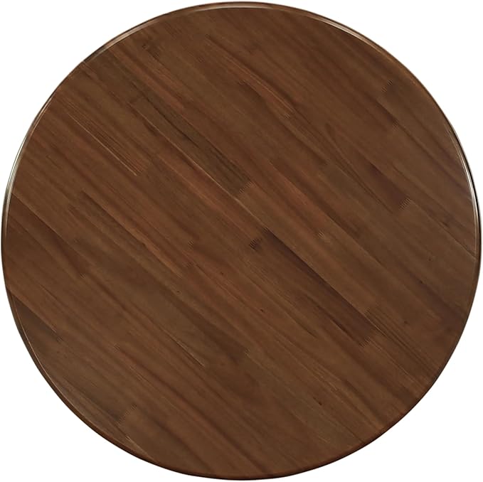 East West Furniture ANDA3-AWA-13 3 Piece Kitchen Table Set Includes a Round Dining Table with Pedestal and 2 Polyester Fabric Upholstered Parson Chairs, 36x36 Inch, Antique Walnut