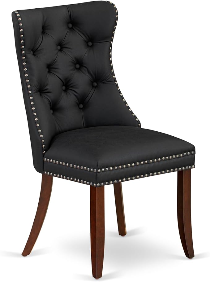 East West Furniture DODA7-MAH-12 7 Piece Dinette Set Includes a Rectangle Dining Table with Butterfly Leaf and 6 Polyester Fabric Upholstered Chairs, 42x78 Inch, Mahogany