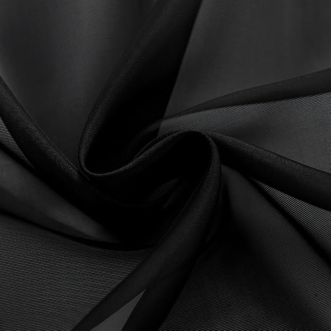 SpaceDresser Black Sheer Curtains 4 Panels Rod Pocket Semi-Sheer Curtain 72 - Image 6