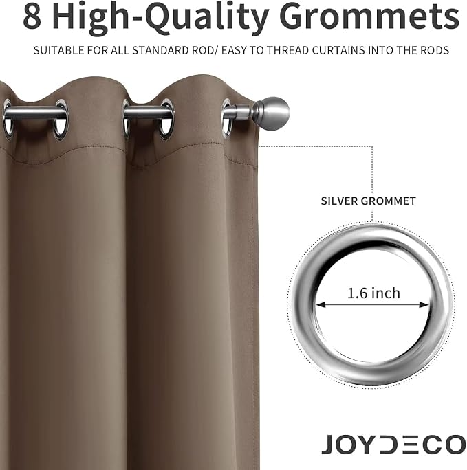 Joydeco Blackout Curtains for Bedroom 84 inch Long 2 Panels, Thermal Insulated - Image 8