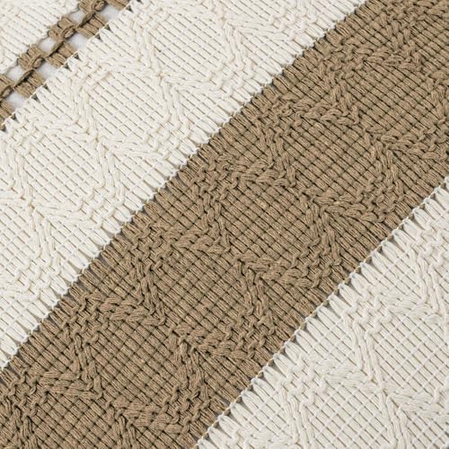 Fancy Homi Set of 1 Boho Light Brown Long Lumbar Decorative Throw Pillow Cover - Image 4