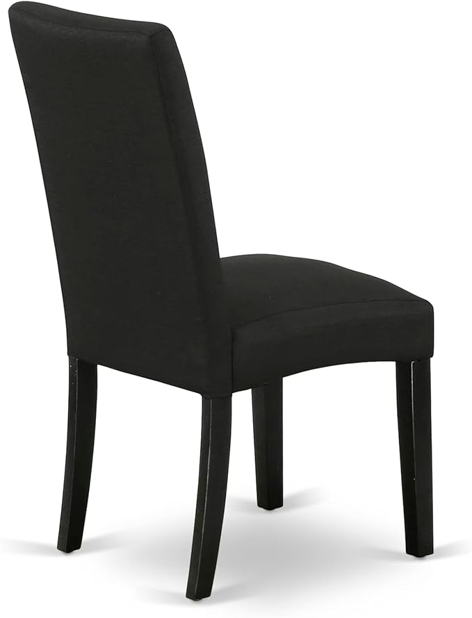 East West Furniture V626DR124-6 6 Piece Kitchen Table & Chairs Set Contains a Rectangle Dining Room Table and 4 Black Color Linen Fabric Parson Chairs with a Bench, 36x60 Inch, Multi-Color