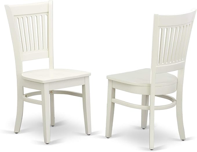 East West Furniture VAVA7-LWH-W 7 Piece Dining Room Table Set Consist of an Oval Kitchen Table with Butterfly Leaf and 6 Dining Chairs, 40x76 Inch, Linen White