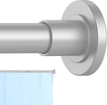 CorkLatta Silver Shower Curtain Rod 31 to 80 Inch, 1 Inch Diameter Adjustable by CorkLatta