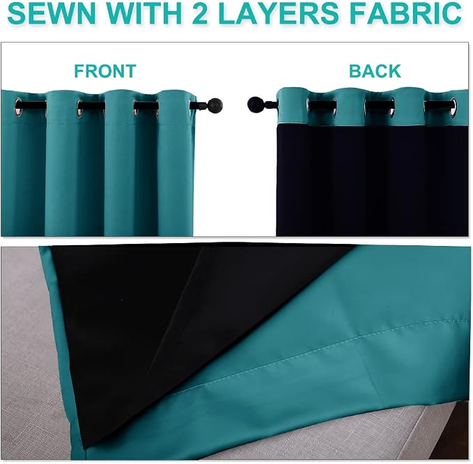 NICETOWN Full Shading Curtains 90 inches Long 2 Panels Set - Image 5
