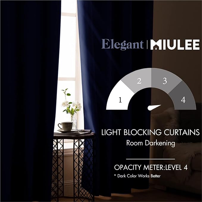 MIULEE Blackout Curtains for Bedroom Living Room Thermal Insulated Room - Image 2