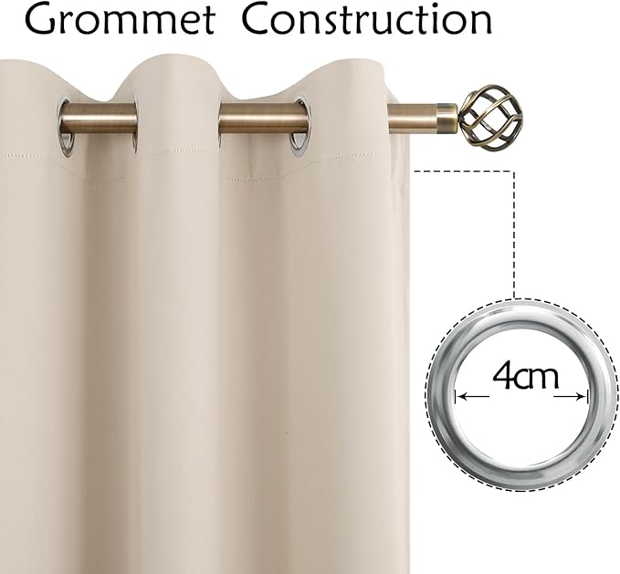 BGment Champagne Curtains 63 Inch Long - Image 5