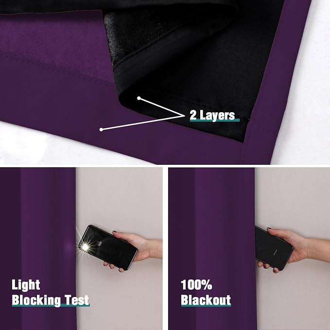 ChrisDowa 100% Blackout Curtains 120 inch Long - Image 4