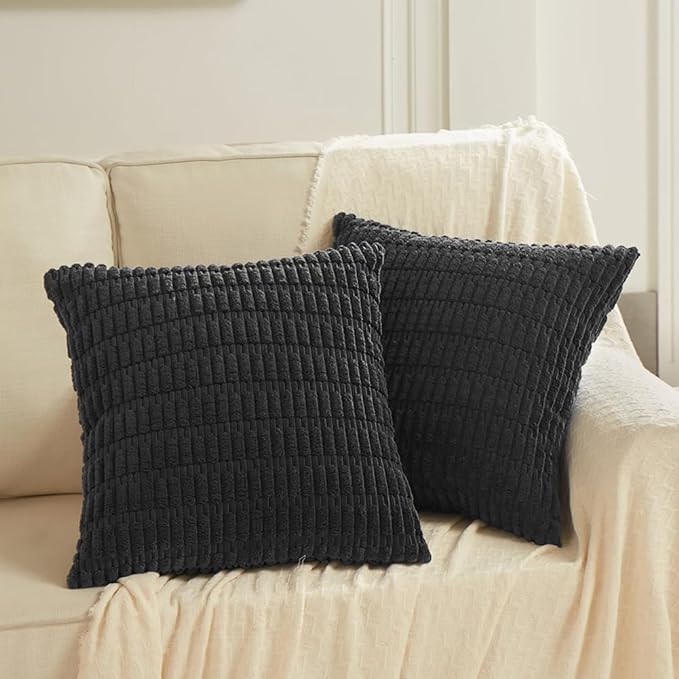 Fancy Homi 4 Packs Boho Black Decorative Throw Pillow Covers 20x20 Inch - Image 6
