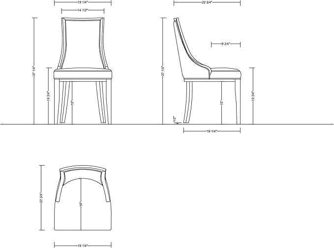 Manhattan Comfort Grand Avenue Faux Leather Dining Chairs, Parsons Accent Furniture with Padded Wingback Seat and Solid Beech Wood Frame, Set of 2, Light Grey
