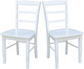 International Concepts Set of Two Madrid Ladderback Dining Chairs, White