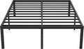 18 Inch Queen Bed Frame No Box Spring Required, Metal Platform Queen Size Bed Frames with High Storage, Eassy Assembly 3,500 Lbs Heavy Duty Bedframes, Black