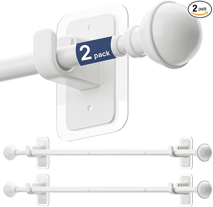 ENJOYBASICS 2 Pack No Drill Curtain Rods by ENJOYBASICS