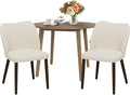 COLAMY 3-Piece Extendable Dining Table Set for 2, 36" Kitchen Round Wood Table with 2 Wooden Dining Room Chairs,Light Brown/Beige