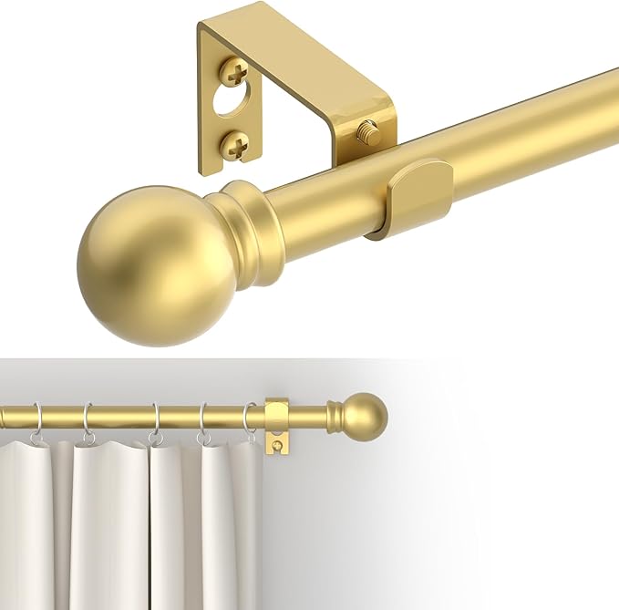 GXOACKJ Curtain Rods for windows 32-48 inch, 5/8 inch Decorative Gold Splicing by GXOACKJ